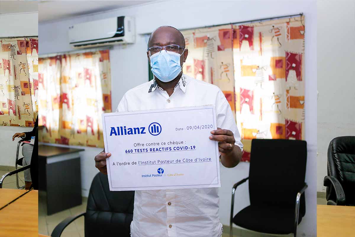 Action solidaire Covid-19 - allianz côte d'ivoire offre des tests coronavirus à l'institut pasetur